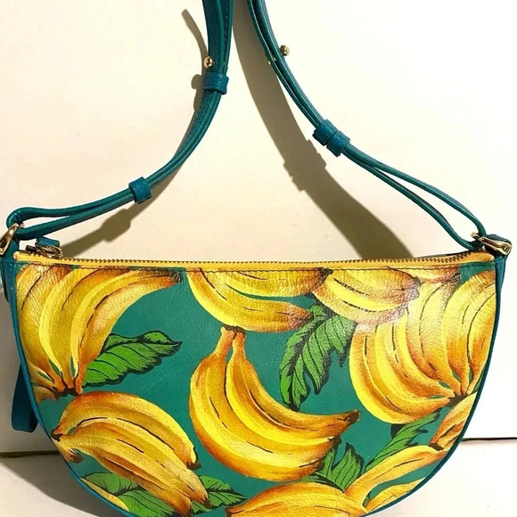 Handmade painted multicolor leather crossbody bag - Picture 3 of 12
